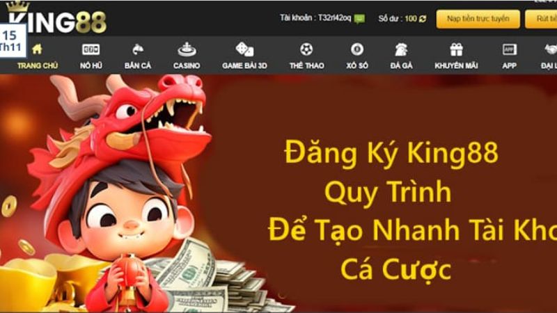 Đăng Ký King88 | Hướng Dẫn Thao Tác Đơn Giản Cho Bet Thủ 3 Giao diện cuốn hút dân cược tham gia